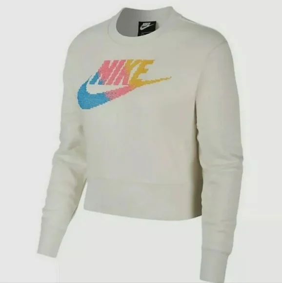 Nike Logo Crop Top Athletic Sweatshirt - Size Large NWOT - Picture 2 of 8